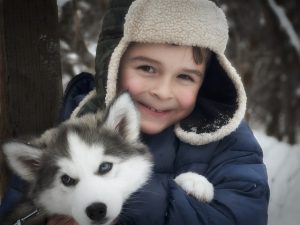 the child and the dog